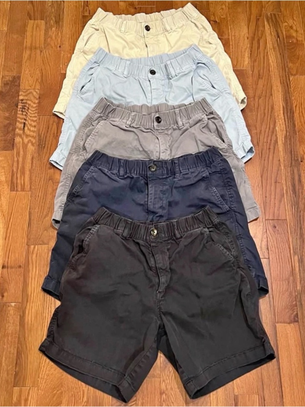 Men's Flat-Front Elastic-Waist Shorts - Multiple Colors